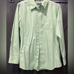 Boys Chaps Long Sleeve Green Button Down Size 18 (See small spot on 2nd pic)